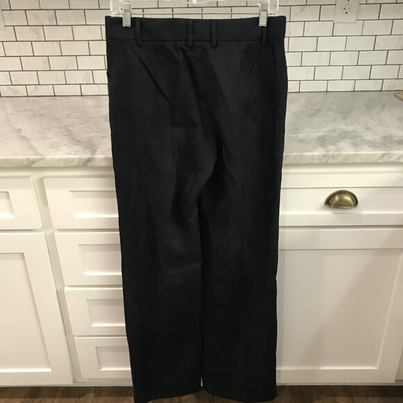 New J Crew Linen Pants Womens Tall 4 Black Wide Leg Trouser Business Formal - Picture 2 of 9